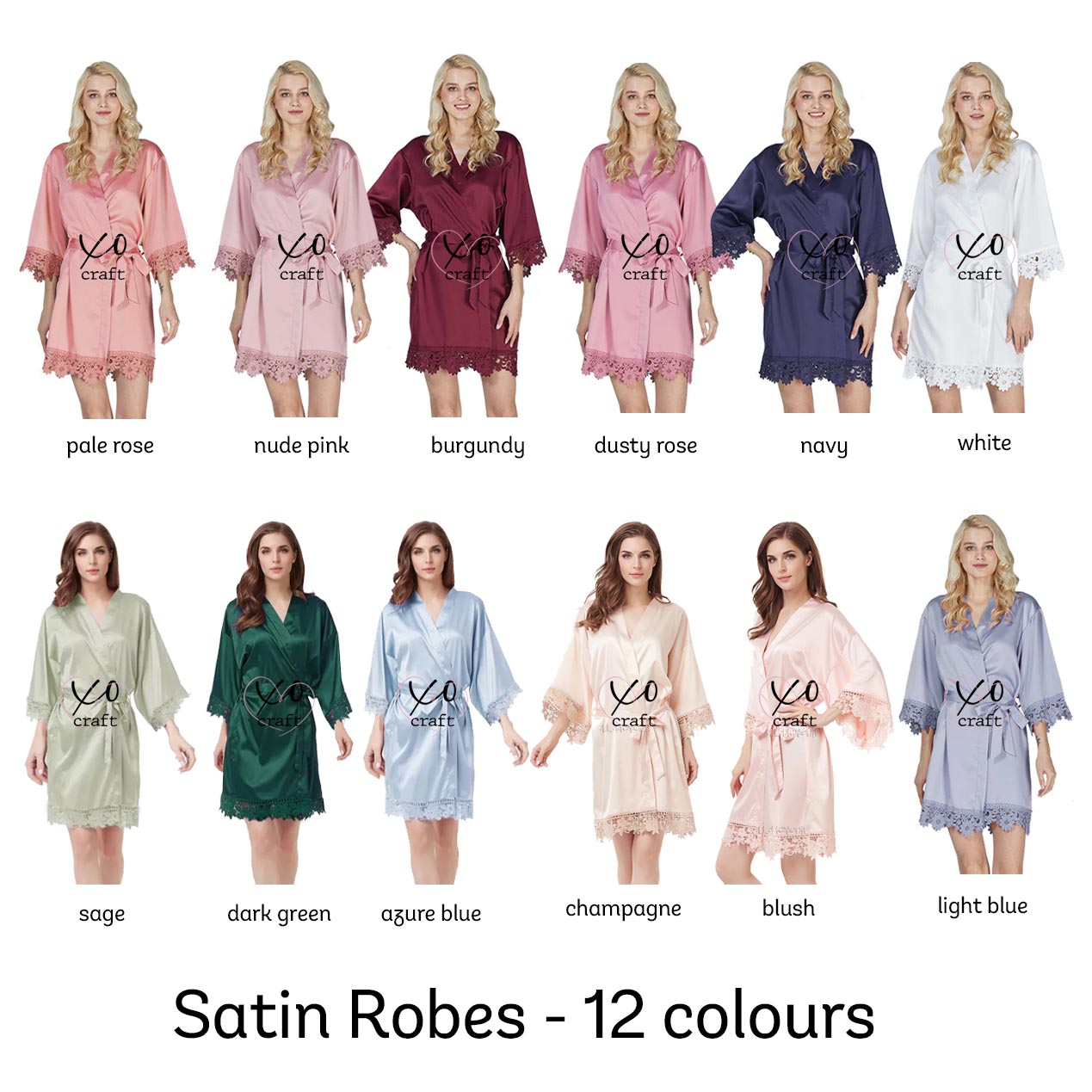 Satin Robes – Standard Size – XO CRAFT