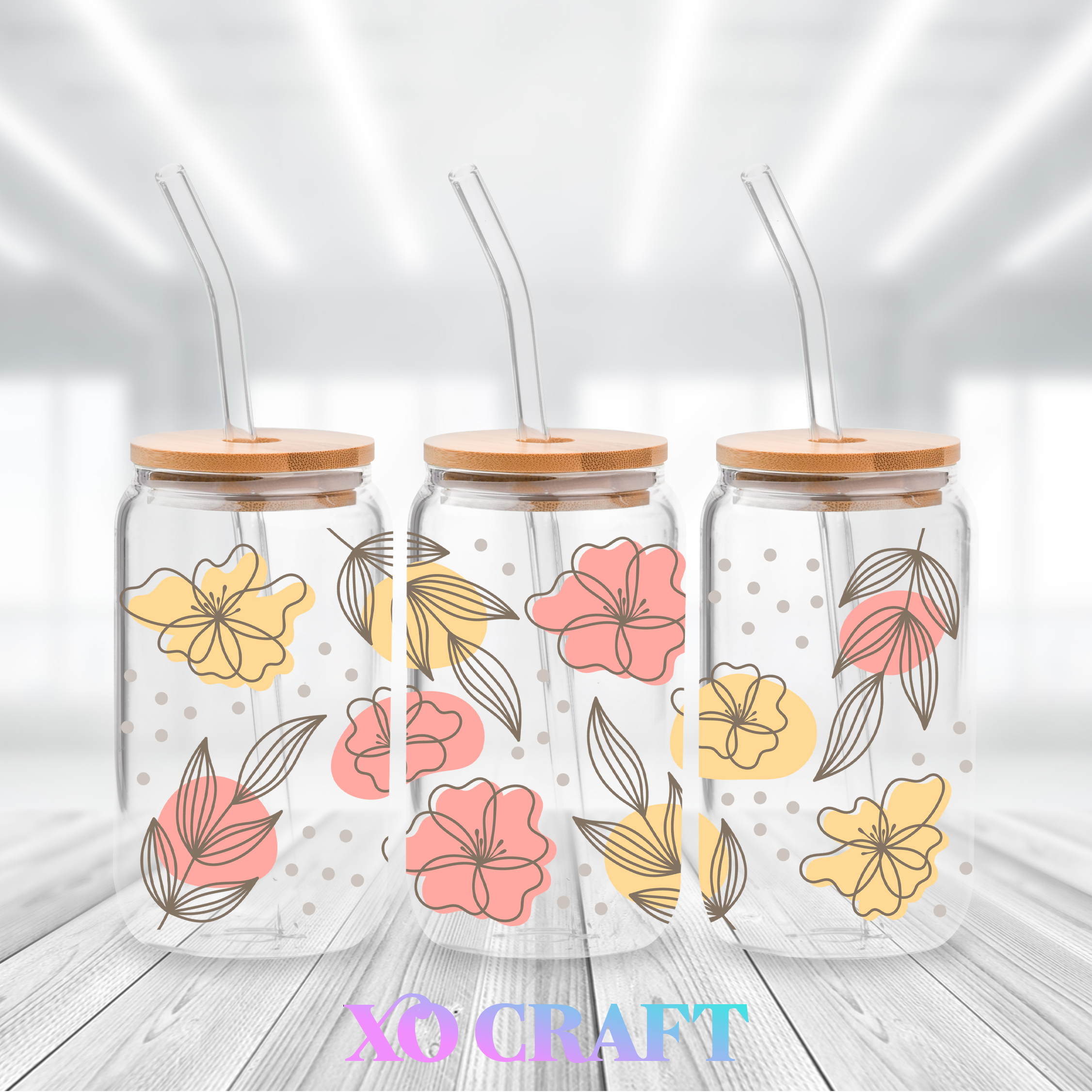 UV DTF – Pink & Yellow Florals – XO CRAFT