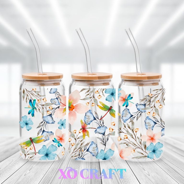UV DTF – Dragonflies & Flowers – XO CRAFT