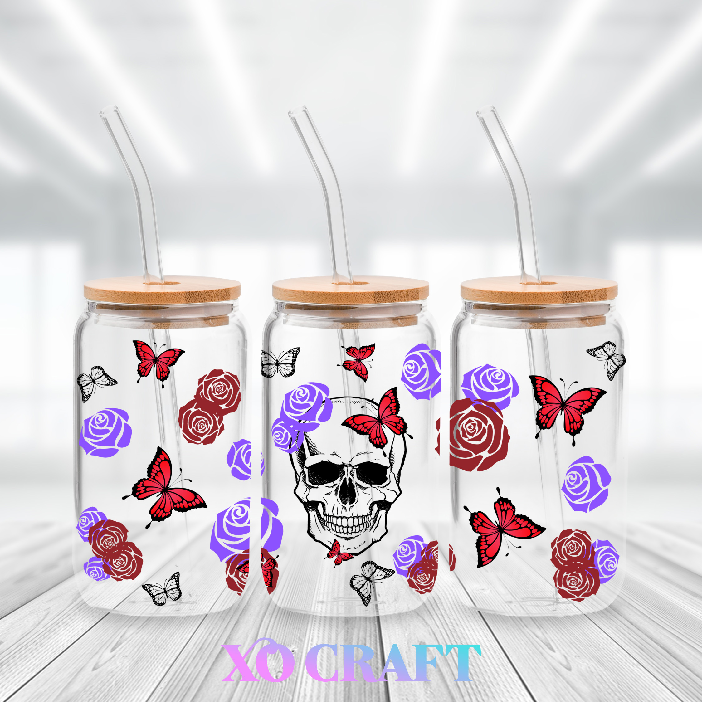 UV DTF – Skull & Roses – XO CRAFT