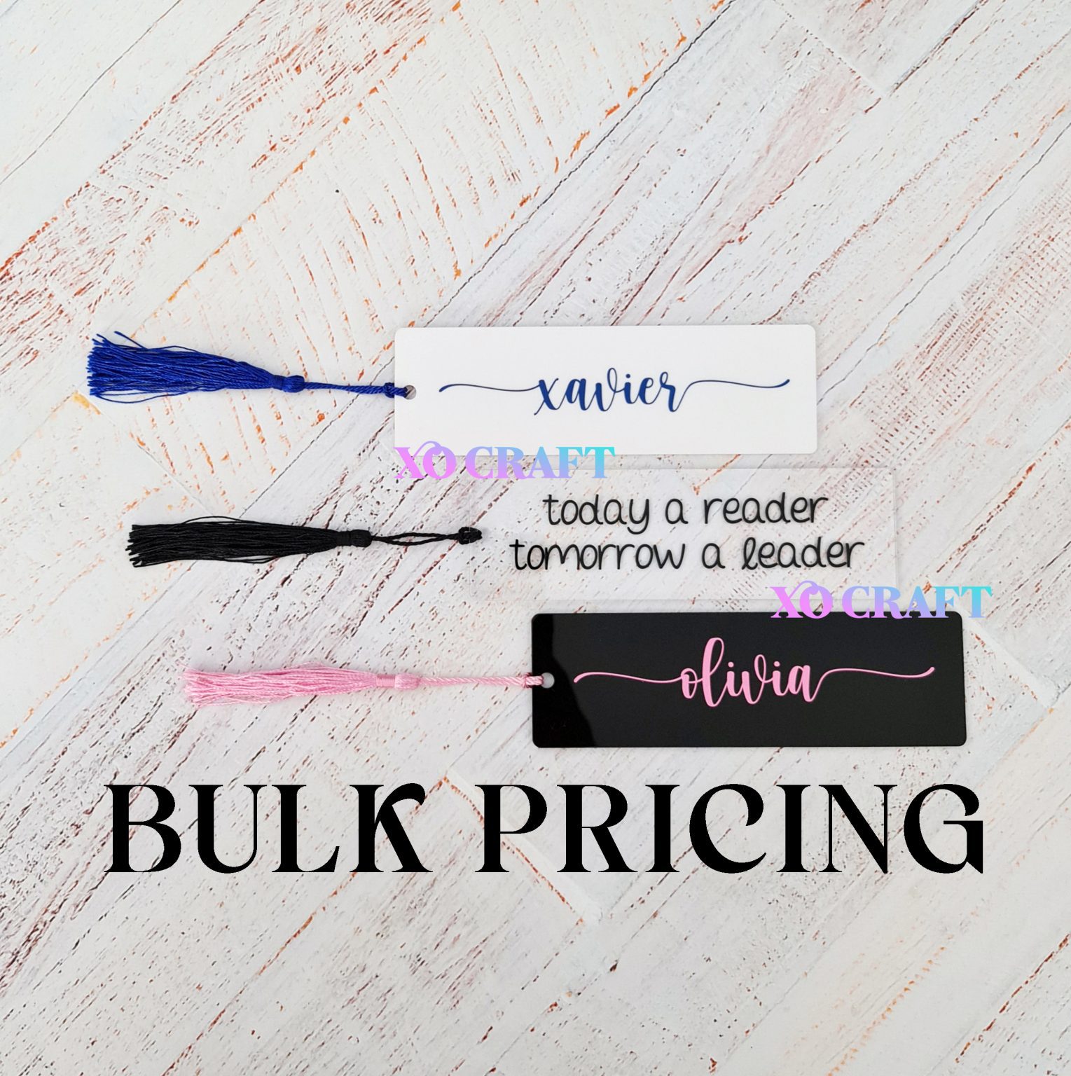 BULK Acrylic Bookmarks x 50 XO CRAFT